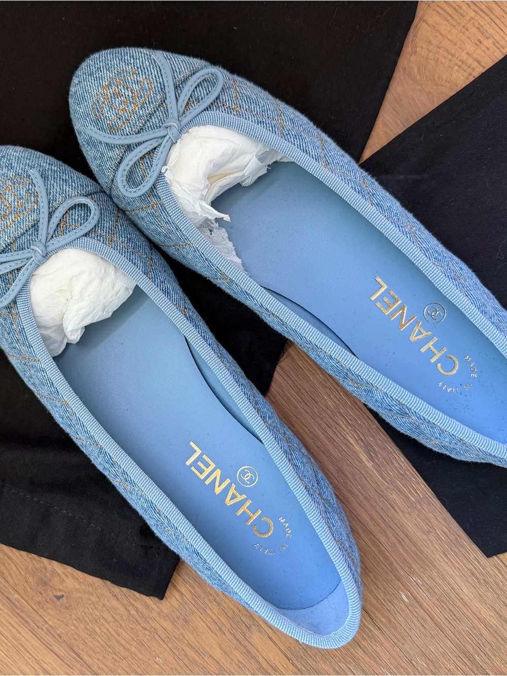 Chanel Denim Blu  Ballet Flats